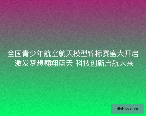全国青少年航空航天模型锦标赛盛大开启 激发梦想翱翔蓝天 科技创新启航未来 全国青少年航空航天模型锦标赛盛大开启 激发梦想翱翔蓝天 科技创新启航未来