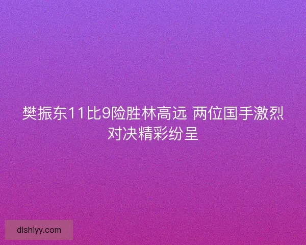 樊振东11比9险胜林高远 两位国手激烈对决精彩纷呈 樊振东11比9险胜林高远 两位国手激烈对决精彩纷呈